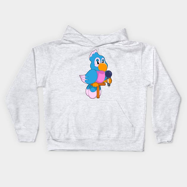 Parrot Singer Microphone Kids Hoodie by Markus Schnabel